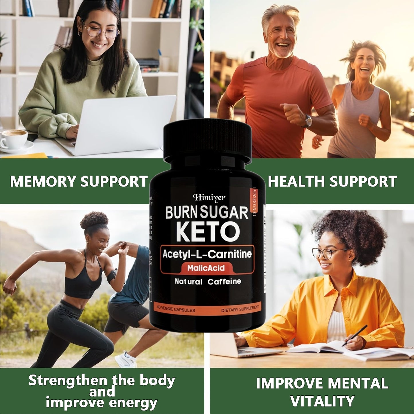 Keto Support Supplement - Natural Ketone Boost for Energy & Focus